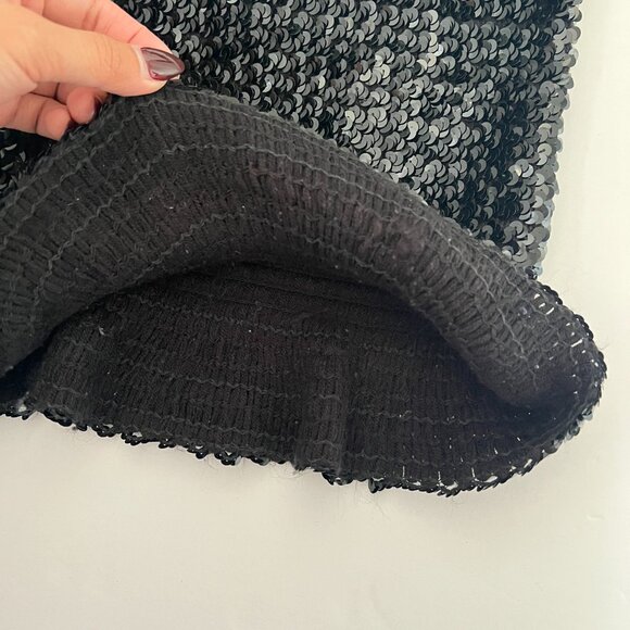 Vintage Black Sequinned Peplum Tube Party Top – Perfect for Holidays & Night Out - Picture 7 of 9